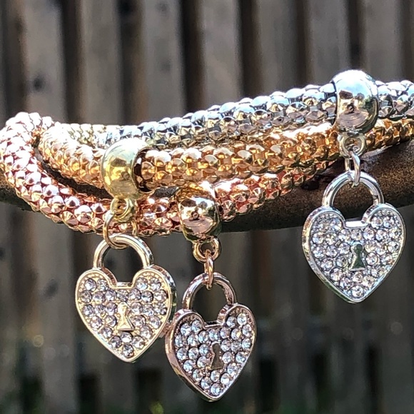 Stacking Bracelets  popcorn link heart stacking - Picture 3 of 7